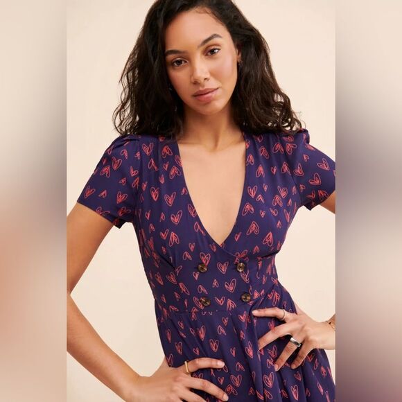 Urban Outfitters Juliette Printed Short Sleeve Romper - Picture 2 of 16